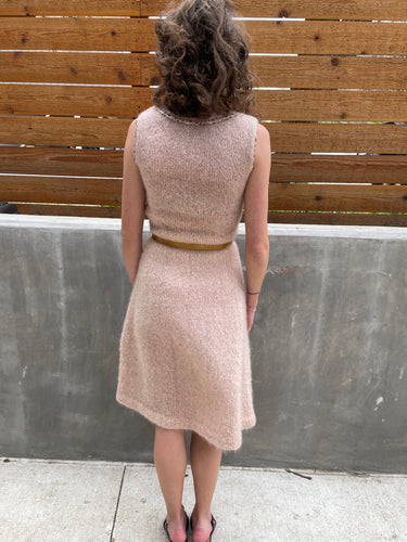 1950s Pale Pink Rose Trimmed Knit Dress Dress Bloomers and Frocks